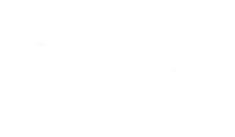 Jasper company logo in white on transparent background