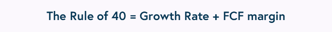 chart writing out the rule of 40 equation