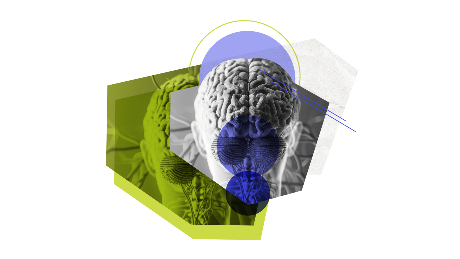 modern geometric pattern with a human brain